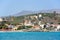View of Kalyves beach and town, Crete.
