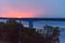 View of Kama river and Communal bridge in Perm, Russia