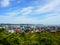 View of Kamakura Sagami Bay from second level in Hase-dera temple. Sunny day with blue sky
