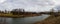 View of the Kamenka river flowing through the city of Suzdal on a rainy autumn day. Late in the fall. Suzdal. Russia.