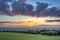 View of Kanazawa city, Ishikawa, Japan, at sunset