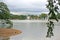 View of Kandy town from across Kandy Lake, in Sri Lanka