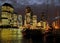 View From Kangaroo Point To The Brightly Illuminated Skyline Of Brisbane At Night Queensland Australia