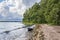 View of the Karhusaari swimming beach and Gulf of Finland, Espoo, Finland