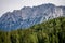 view on the karwendel mountains in Germany, Bayern-Bavaria, from the alpine town of Mittenwald