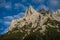 view on the karwendel mountains in Germany, Bayern-Bavaria, from the alpine town of Mittenwald