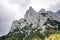 view on the karwendel mountains in Germany, Bayern-Bavaria, from the alpine town of Mittenwald