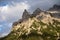 view on the karwendel mountains in Germany, Bayern-Bavaria, from the alpine town of Mittenwald