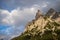 view on the karwendel mountains in Germany, Bayern-Bavaria, from the alpine town of Mittenwald