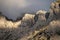 view on the karwendel mountains in Germany, Bayern-Bavaria, from the alpine town of Mittenwald