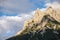 view on the karwendel mountains in Germany, Bayern-Bavaria, from the alpine town of Mittenwald