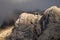 view on the karwendel mountains in Germany, Bayern-Bavaria, from the alpine town of Mittenwald