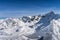 View from Kasprowy Wierch at Swinica mountain peak at winter