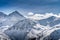 View from Kasprowy Wierch at Swinica mountain peak at winter