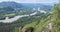 View of the Katun river valley, Altai. Sunny day in summer