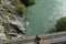 View from Kawarau bridge to river. New Zealand