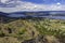 View of Kelowna, Okanagan Lake and the W R Bennett Bridge from Mount Boucherie in West Kelowna British Columbia Canada