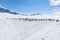 A view of kennels in a musher camp on the Denver glacier close to Skagway, Alaska