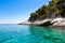 View of Keri blue caves in Zakynthos Zante island, in Greece