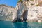 View of Keri blue caves in Zakynthos Zante island, in Greece