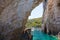 View of Keri blue caves in Zakynthos Zante island, in Greece