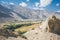 View from Khaakha Fortress.Beautiful scenery along the road trip on Wakhan valley,Pamir highway,Tajikis