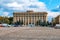 View of the Kharkiv City Council building from Freedom Square Ukraine. State administrative building in the old style in the