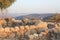 View from Khirbet Qeyafa to Tel Suqo in the Judeia Hills