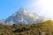 View of Khumbila mountain peak in Sagarmatha national park