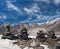 View of Khumbu glacier from Chukhung Ri peak in Sagarmatha National Park, Nepal Himalaya