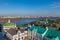 View of Kiev Pechersk Lavra and Dnepr river. Kiev, Ukraine