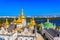 View of Kiev Pechersk Lavra Kiev Monastery of Caves and the Dnieper river in Ukraine. View from Great Lavra Bell Tower