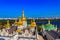 View of Kiev Pechersk Lavra Kiev Monastery of the Caves and the Dnieper river in Ukraine. View from Great Lavra Bell Tower