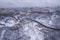 View of Kiev, Ukraine in winter. Khreshchatyi park and the Arch of Friendship of Peoples