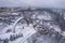 View of Kiev, Ukraine in winter. Khreshchatyi park and the Arch of Friendship of Peoples