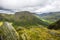 View of Kirk Fell in the English Lake District, from the top of Dore Head screes on Yewbarrow peak