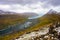 View from the Klakkur mountain over the city of Klaksvik on Faroe Islands