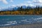 View of Kluane Lake and front range of St. Elias Mountains