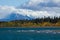 View of Kluane Lake and snow capped St. Elias mountains