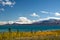 View of Kluane Lake and St. Elias mountains with lookout