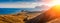 View of Koktebel Bay, Cape Chameleon and ancient volcano Karadag, Crimea