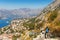 View of Kotor city and road to Kotor fortress. Montenegro