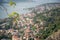 View of Kotor and cruise ship from mountain path,Kotor municipality,Montenegro