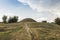 View of the Krakow Mound in Krak in Poland