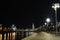 View of the Kremlin Embankment, the Moscow Kremlin wall with towers and the Cathedral of Christ the Savior