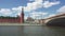 View of the Kremlin, the Kremlin Wall, St. Basil`s Cathedral and Bolshoy Moskvoretsky Bridge with Sofiyskaya