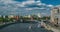 View of the Kremlin with tourist ships on the Moscow River