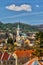 View at Kremnica castle and roofs