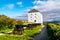 View of Kristiansten Fortress in Trondheim, Norway during a cloudy summer day