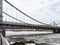 View of Krymsky Bridge over frozen Moskva River